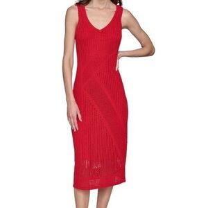 KARL LAGERFELD CROCHET MIDI DRESS